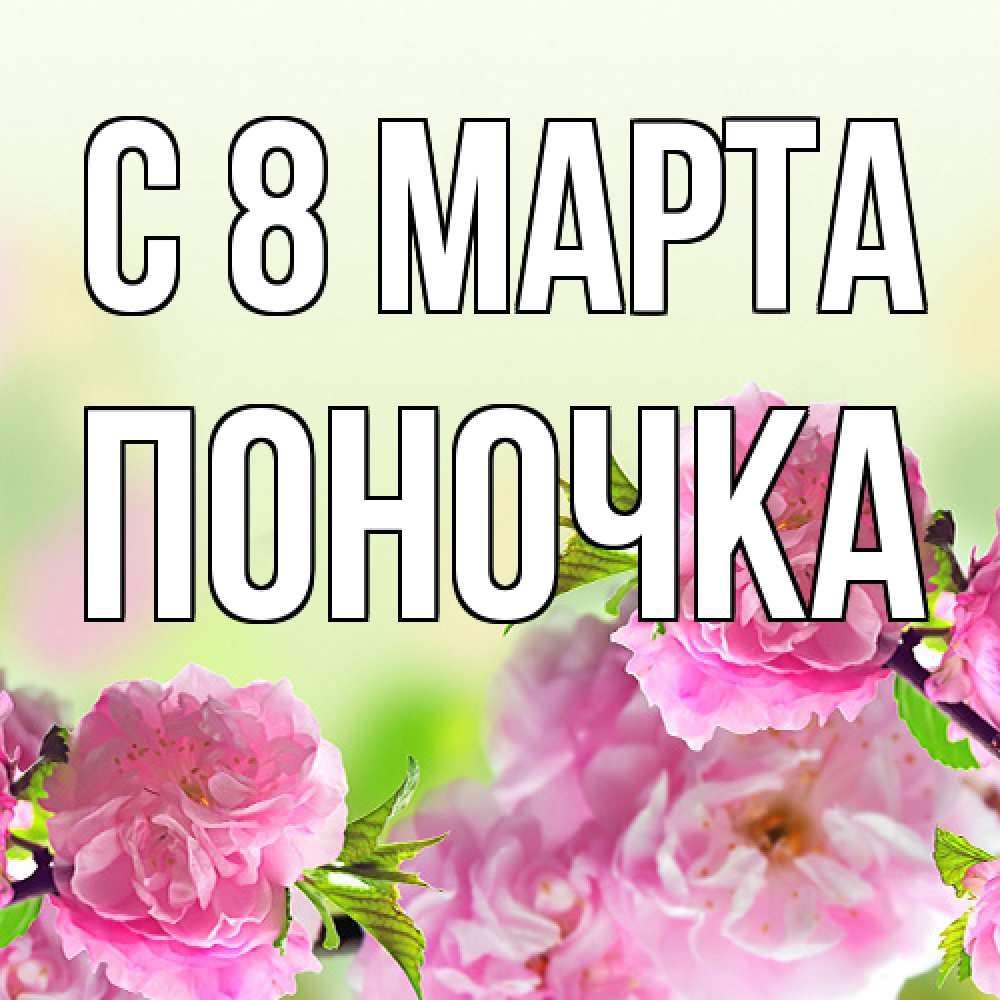 Открытка на каждый день с именем, поночка C 8 МАРТА цветы Прикольная открытка с пожеланием онлайн скачать бесплатно 
