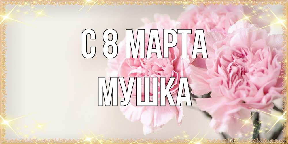 Открытка на каждый день с именем, мушка C 8 МАРТА открытка с розовыми цветами в рамочке с подписью на 8 марта Прикольная открытка с пожеланием онлайн скачать бесплатно 