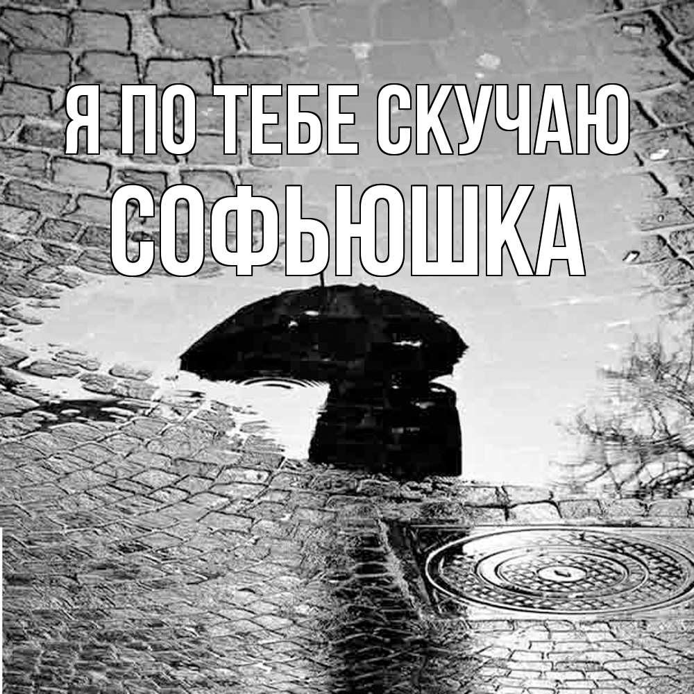 Открытка на каждый день с именем, Софьюшка Я по тебе скучаю зонт люк Прикольная открытка с пожеланием онлайн скачать бесплатно 