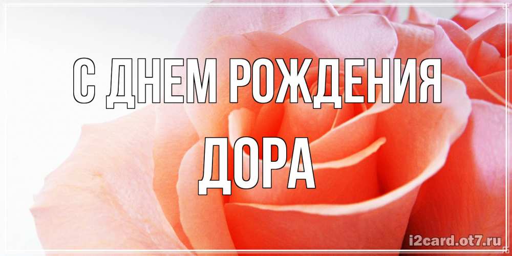 Открытка на каждый день с именем, Дора С днем рождения розы для поздравления с днем рождения Прикольная открытка с пожеланием онлайн скачать бесплатно 