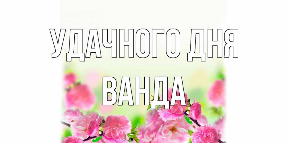 Открытка на каждый день с именем, Ванда Удачного дня цветы Прикольная открытка с пожеланием онлайн скачать бесплатно 
