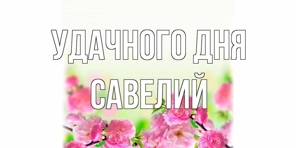 Открытка на каждый день с именем, Савелий Удачного дня цветы Прикольная открытка с пожеланием онлайн скачать бесплатно 