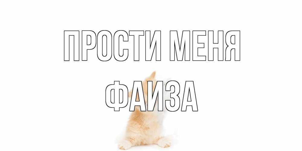 Открытка на каждый день с именем, Фаиза Прости меня кот Прикольная открытка с пожеланием онлайн скачать бесплатно 