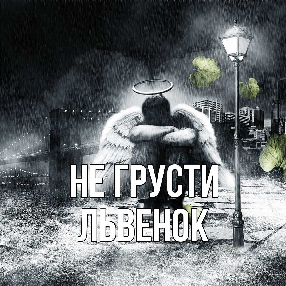 Открытка на каждый день с именем, Львенок Не грусти фонарь и Бруклин Прикольная открытка с пожеланием онлайн скачать бесплатно 