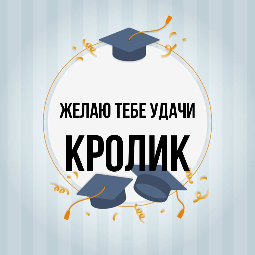 Открытка на каждый день с именем, кролик Желаю тебе удачи для студентов Прикольная открытка с пожеланием онлайн скачать бесплатно 