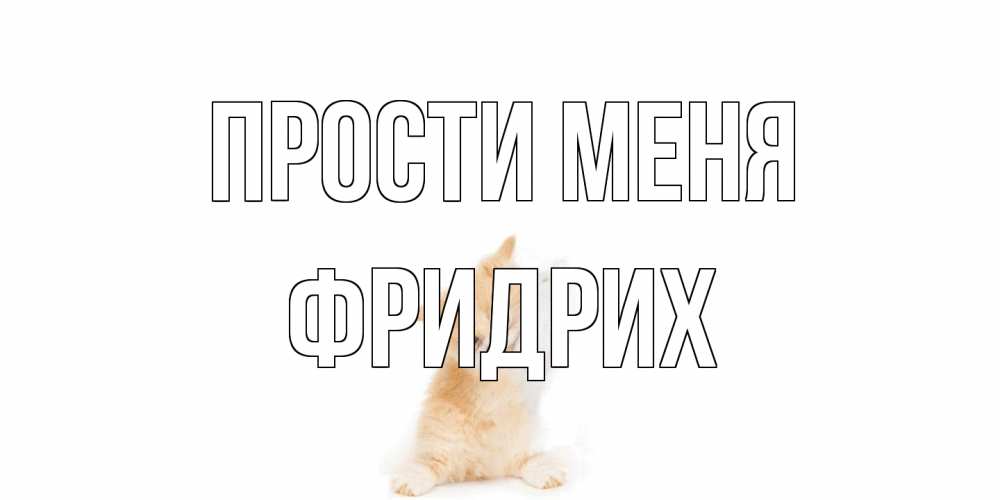 Открытка на каждый день с именем, Фридрих Прости меня кот Прикольная открытка с пожеланием онлайн скачать бесплатно 