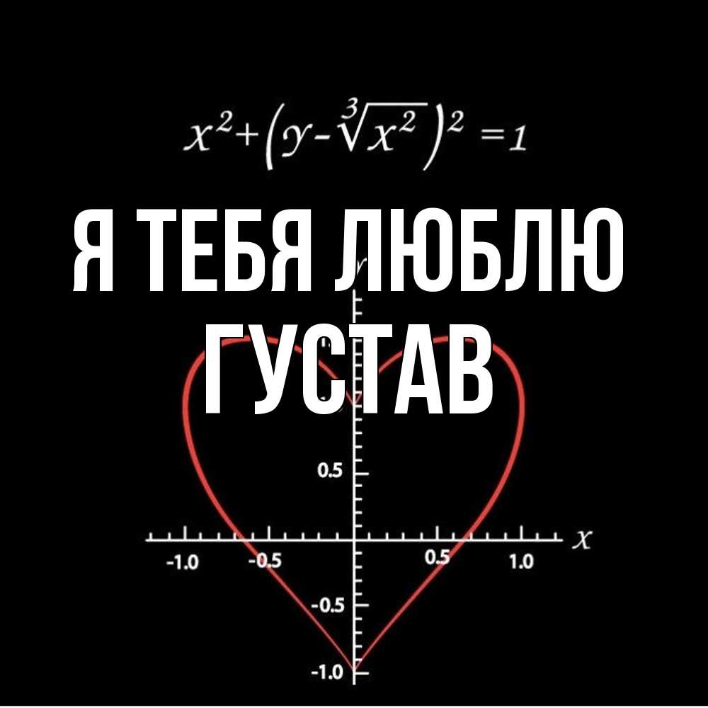 Открытка на каждый день с именем, Густав Я тебя люблю сердечная формула Прикольная открытка с пожеланием онлайн скачать бесплатно 