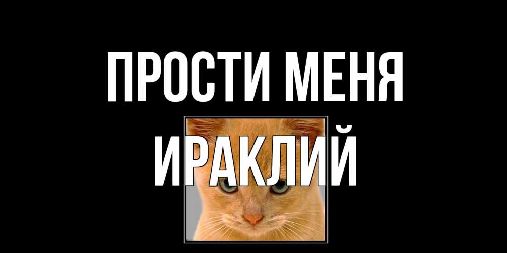 Открытка на каждый день с именем, Ираклий Прости меня рыжий грустный кот просит прощения Прикольная открытка с пожеланием онлайн скачать бесплатно 