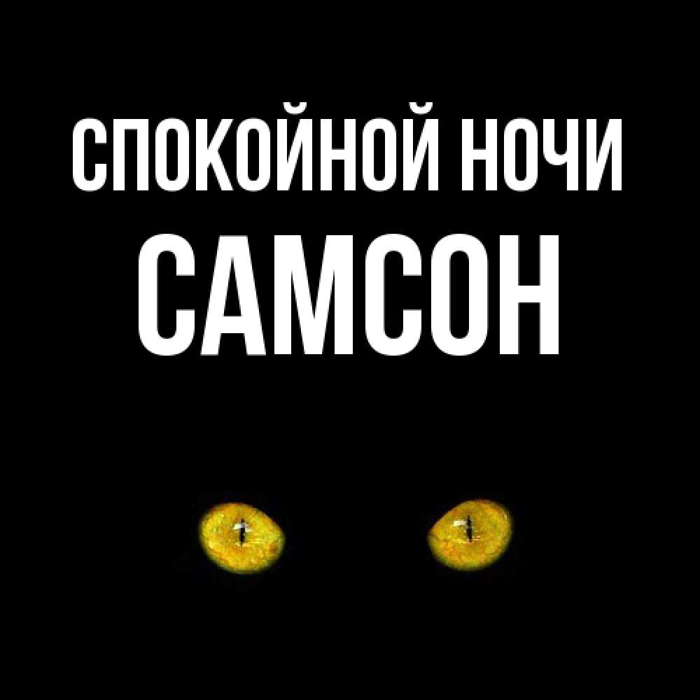 Открытка на каждый день с именем, Самсон Спокойной ночи сладких снов бесстрашный мой дружочек Прикольная открытка с пожеланием онлайн скачать бесплатно 