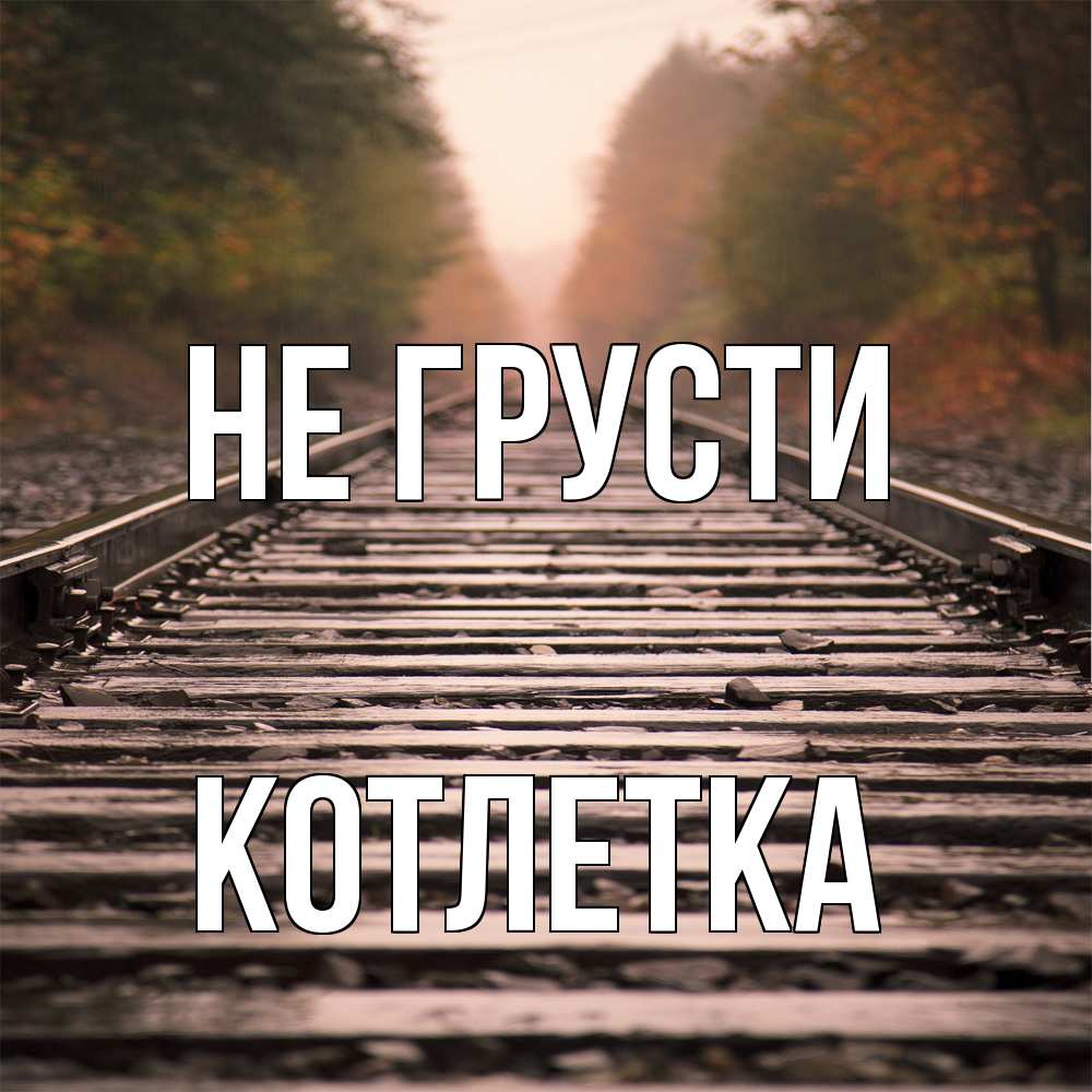 Открытка на каждый день с именем, Котлетка Не грусти лес и железная дорога Прикольная открытка с пожеланием онлайн скачать бесплатно 