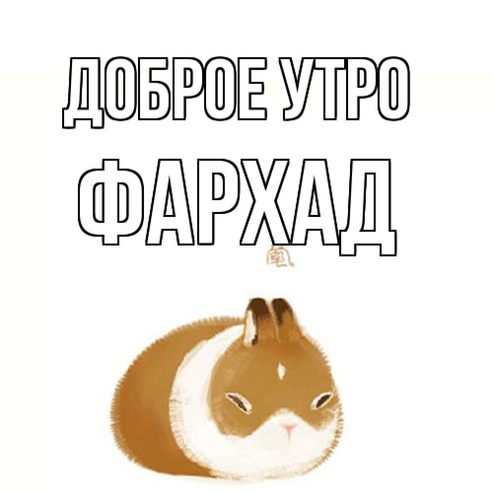 Открытка на каждый день с именем, Фархад Доброе утро хорошего утречка Прикольная открытка с пожеланием онлайн скачать бесплатно 