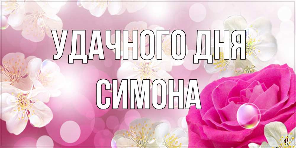 Открытка на каждый день с именем, Симона Удачного дня красивые цветы Прикольная открытка с пожеланием онлайн скачать бесплатно 