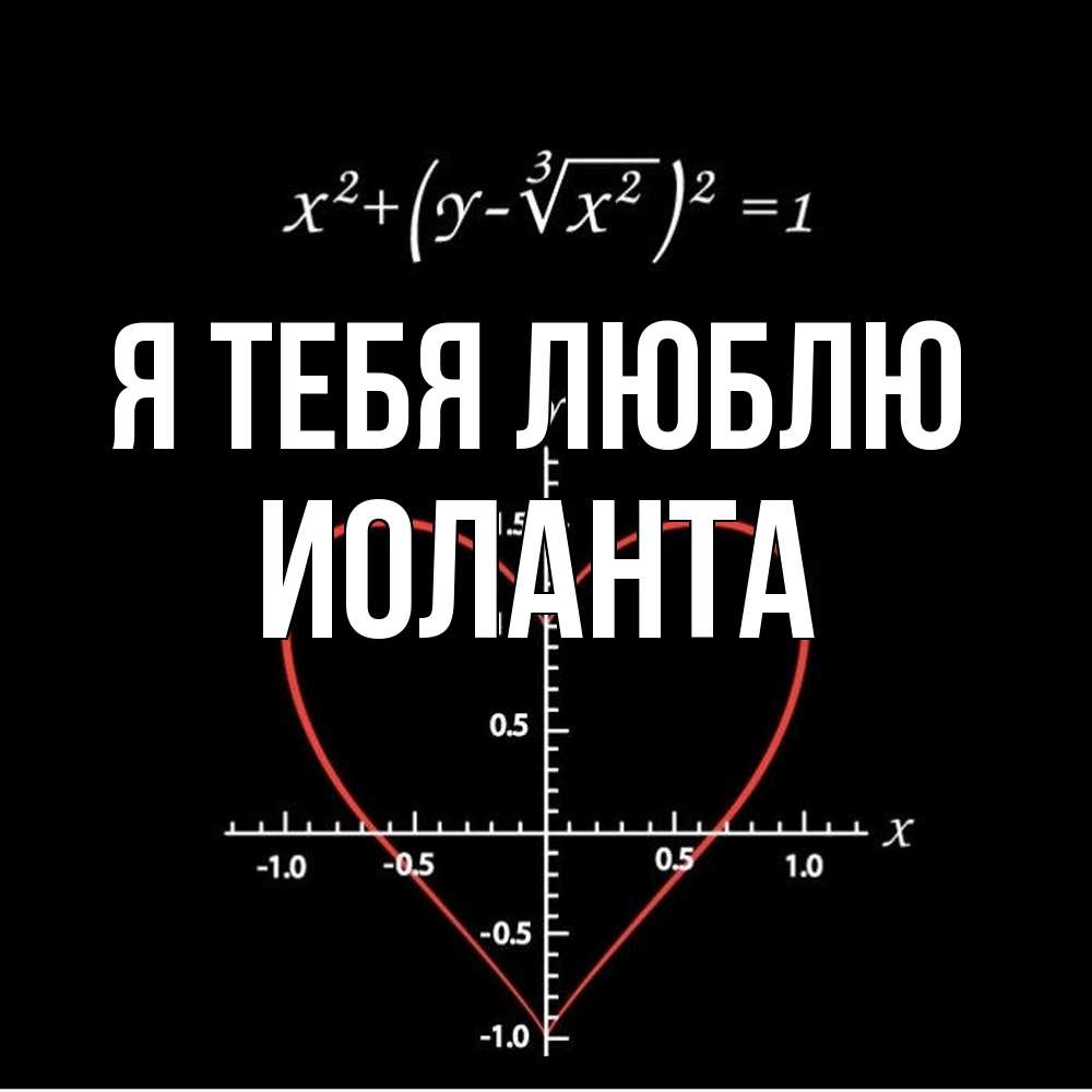 Открытка на каждый день с именем, Иоланта Я тебя люблю сердечная формула Прикольная открытка с пожеланием онлайн скачать бесплатно 