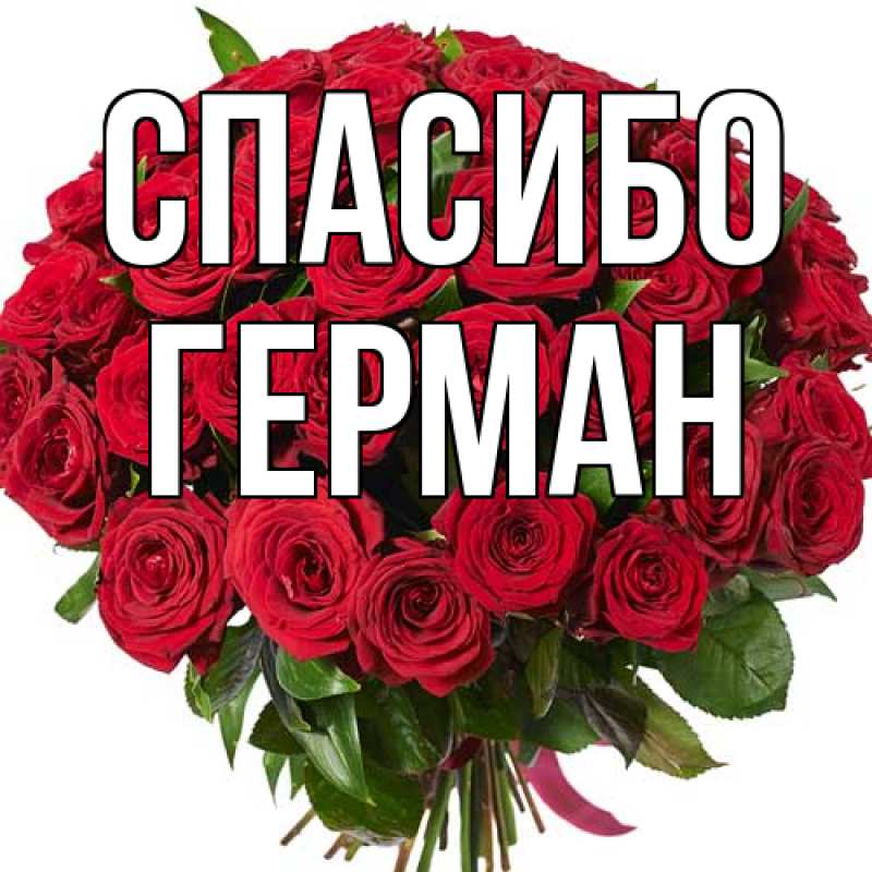 Открытка с именем, Герман, Спасибо