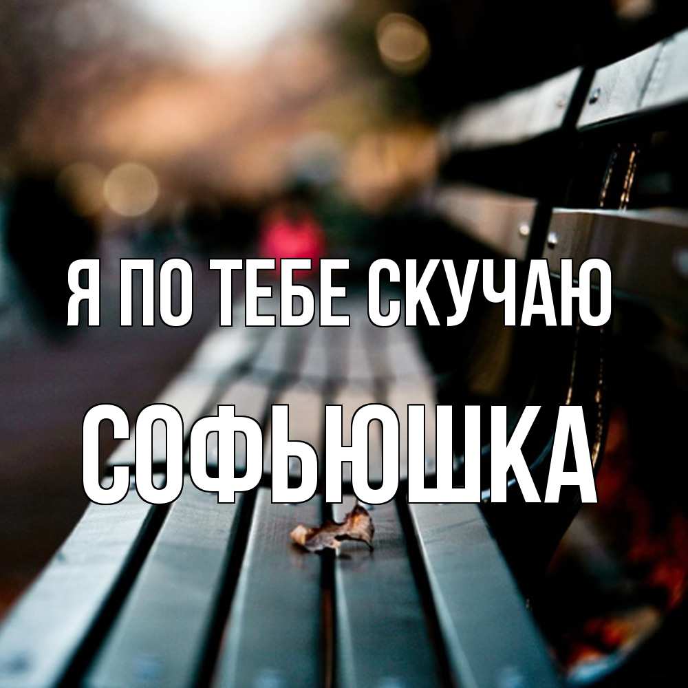 Открытка на каждый день с именем, Софьюшка Я по тебе скучаю приходи скорее Прикольная открытка с пожеланием онлайн скачать бесплатно 