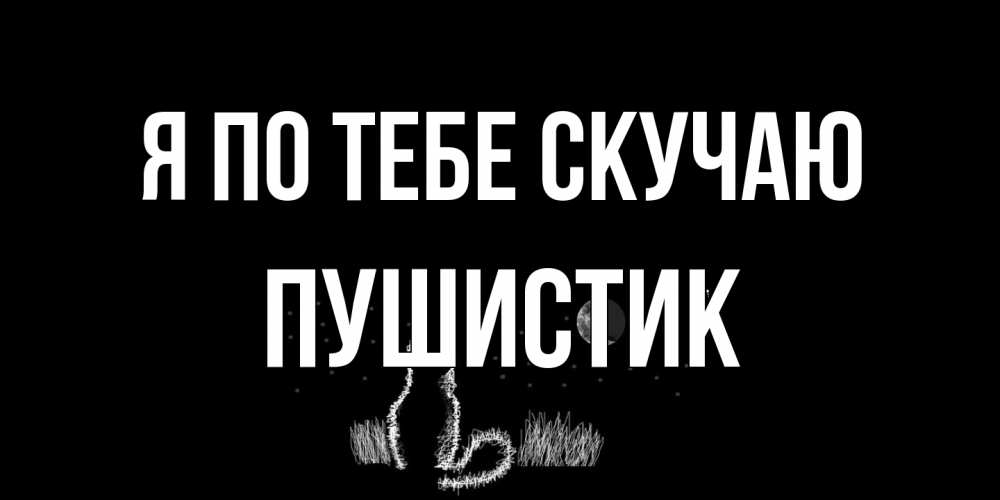Открытка на каждый день с именем, Пушистик Я по тебе скучаю кот Прикольная открытка с пожеланием онлайн скачать бесплатно 
