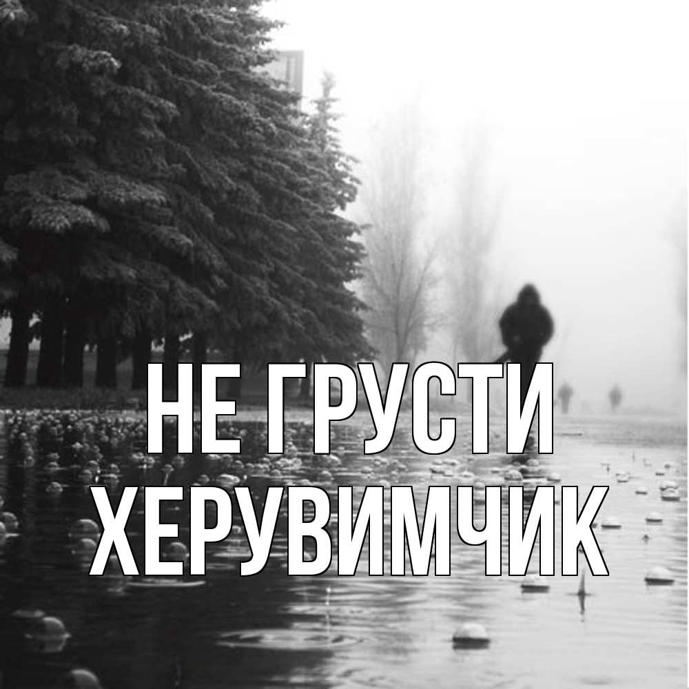 Открытка на каждый день с именем, Хеpувимчик Не грусти улица под дождем Прикольная открытка с пожеланием онлайн скачать бесплатно 