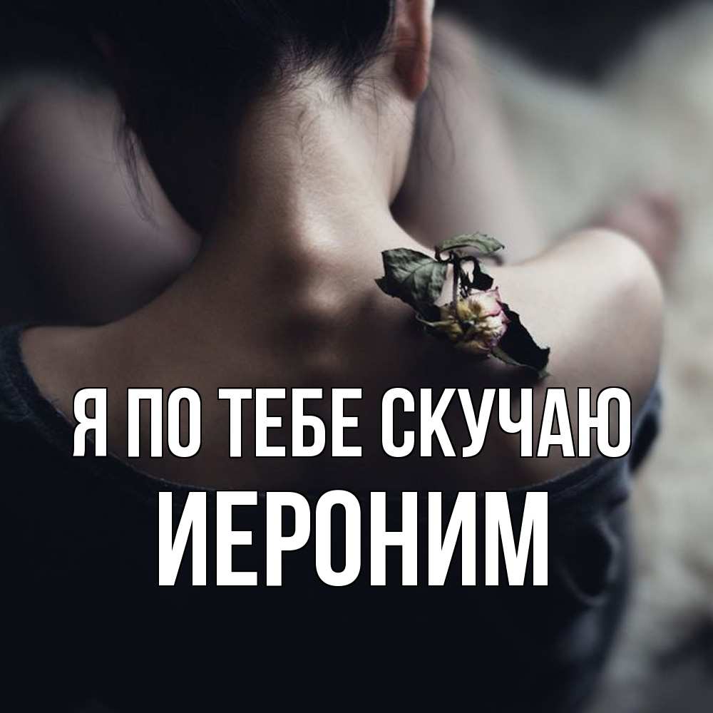 Открытка на каждый день с именем, Иероним Я по тебе скучаю засох цветок Прикольная открытка с пожеланием онлайн скачать бесплатно 