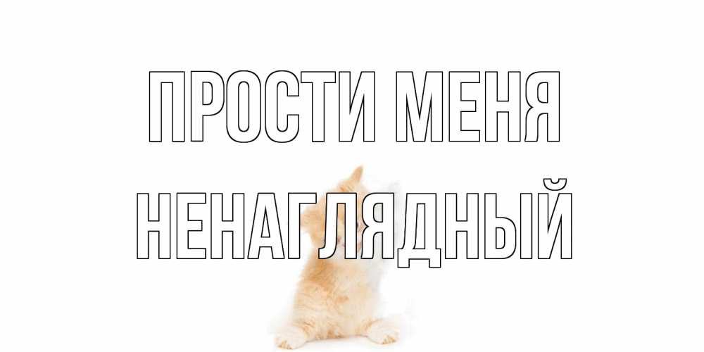 Открытка на каждый день с именем, Ненаглядный Прости меня кот Прикольная открытка с пожеланием онлайн скачать бесплатно 