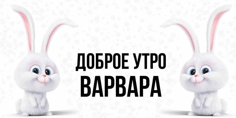 Открытка на каждый день с именем, Варвара Доброе утро кролики с длинными ушками Прикольная открытка с пожеланием онлайн скачать бесплатно 