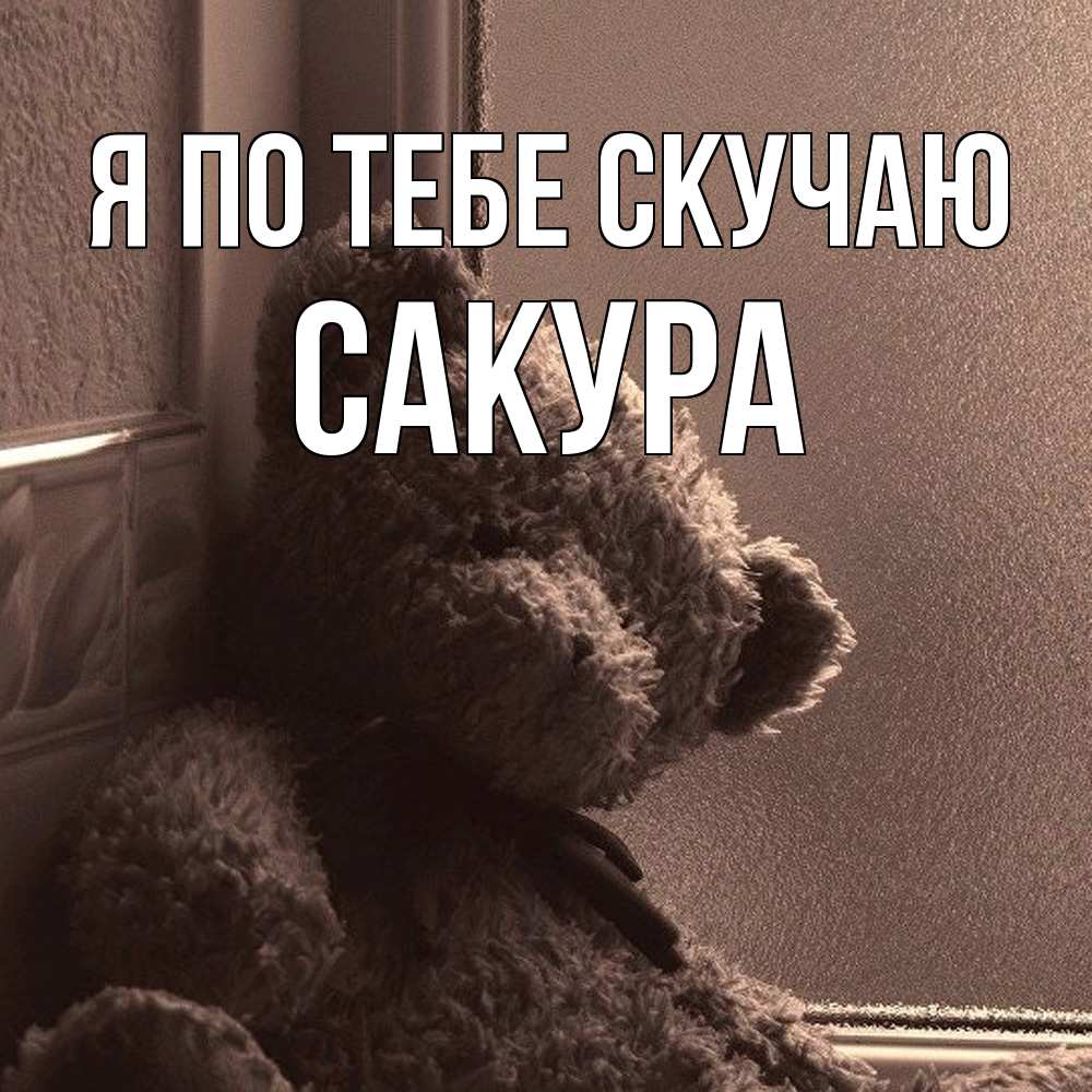 Открытка на каждый день с именем, Сакура Я по тебе скучаю скучаем тут Прикольная открытка с пожеланием онлайн скачать бесплатно 