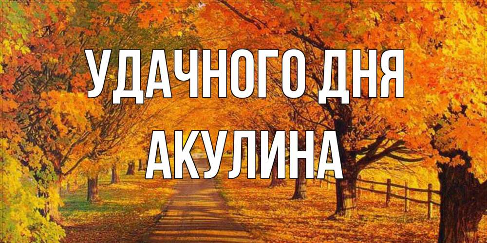 Открытка на каждый день с именем, Акулина Удачного дня деревья с осенними листьями Прикольная открытка с пожеланием онлайн скачать бесплатно 