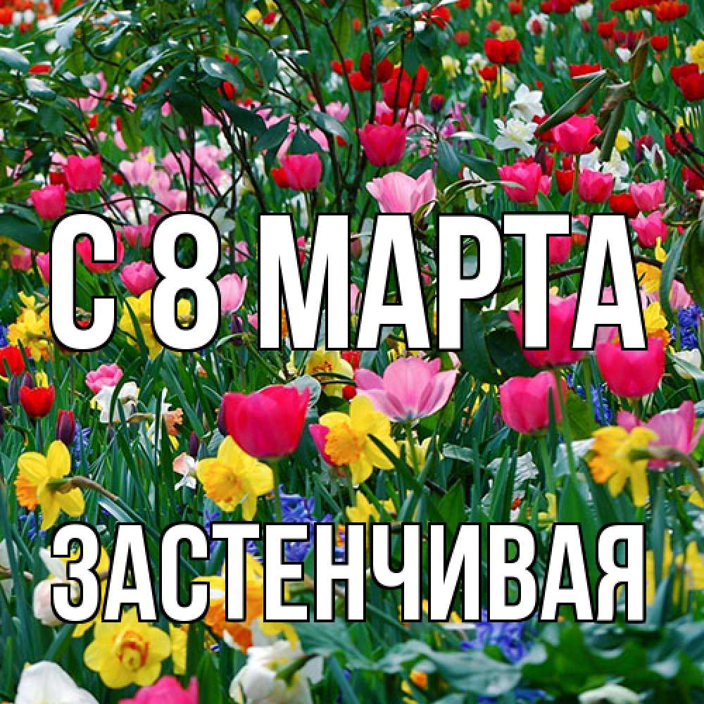 Открытка на каждый день с именем, Застенчивая C 8 МАРТА с международным женским днем поздравления для женщины Прикольная открытка с пожеланием онлайн скачать бесплатно 