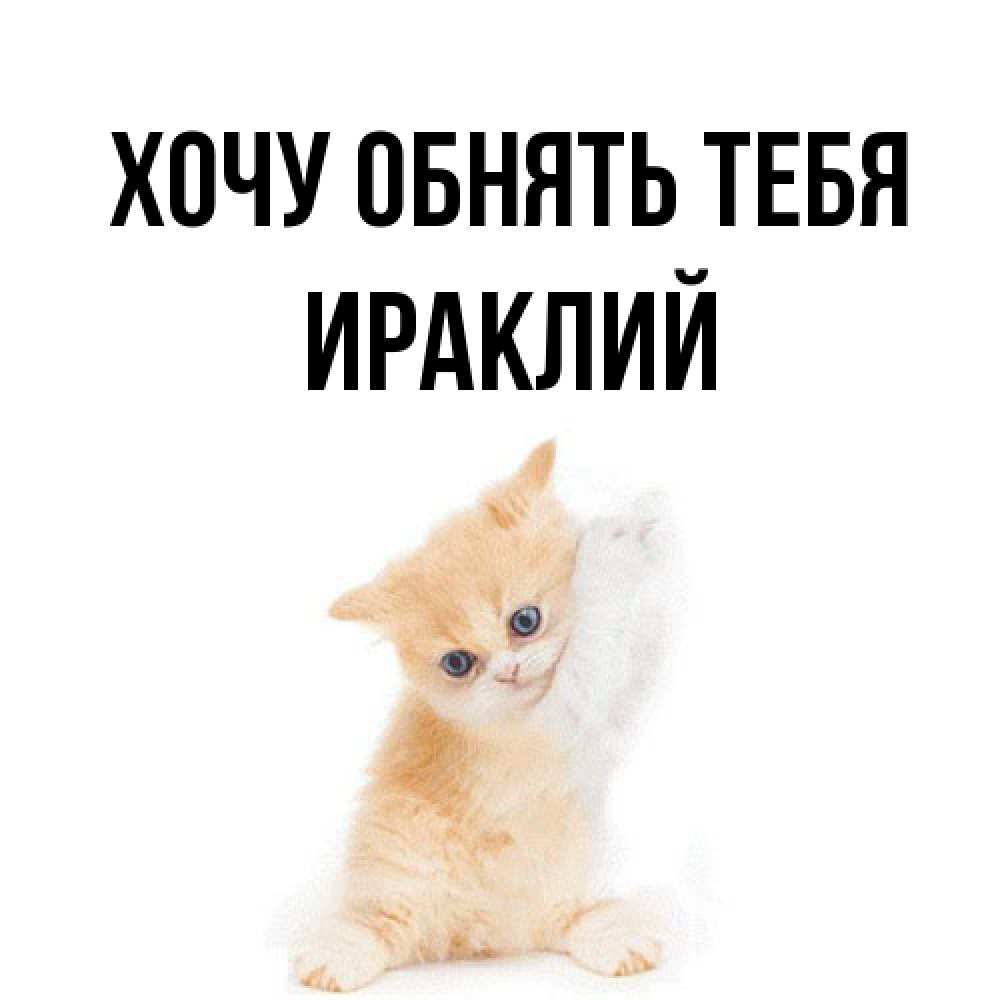 Открытка на каждый день с именем, Ираклий Хочу обнять тебя я хочу очень скорее обнимаешек Прикольная открытка с пожеланием онлайн скачать бесплатно 