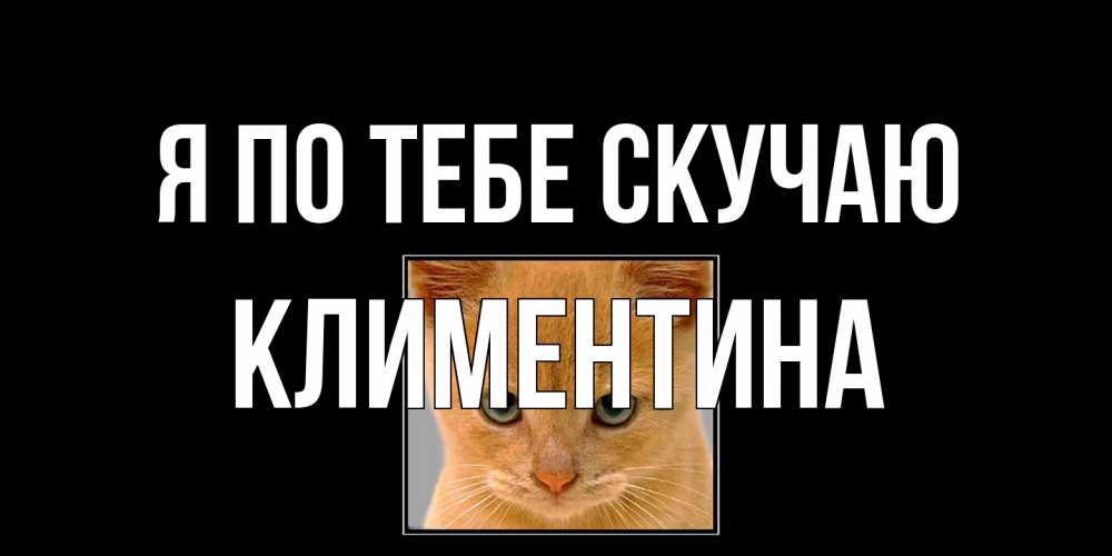 Открытка на каждый день с именем, Климентина Я по тебе скучаю открытки рыжий котенок скучает по тебе Прикольная открытка с пожеланием онлайн скачать бесплатно 