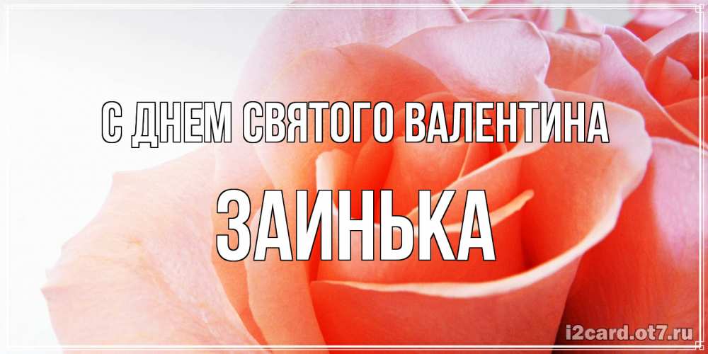 Открытка на каждый день с именем, Заинька С днем Святого Валентина открытка на день Святого Валентина с розовой розой Прикольная открытка с пожеланием онлайн скачать бесплатно 