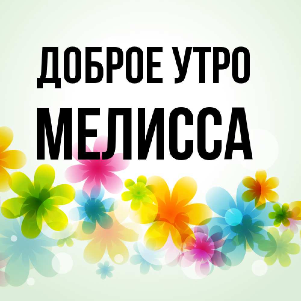 Открытка на каждый день с именем, Мелисса Доброе утро позитивные цветочки Прикольная открытка с пожеланием онлайн скачать бесплатно 