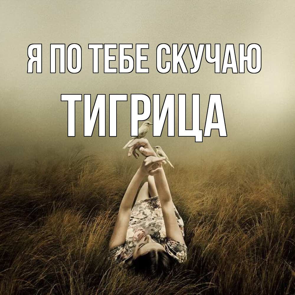 Открытка на каждый день с именем, Тигрица Я по тебе скучаю девушка с голубями Прикольная открытка с пожеланием онлайн скачать бесплатно 