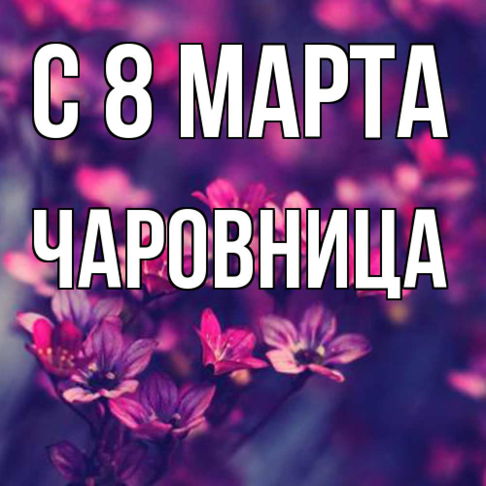Открытка на каждый день с именем, чаровница C 8 МАРТА небольшие цветы 1 Прикольная открытка с пожеланием онлайн скачать бесплатно 