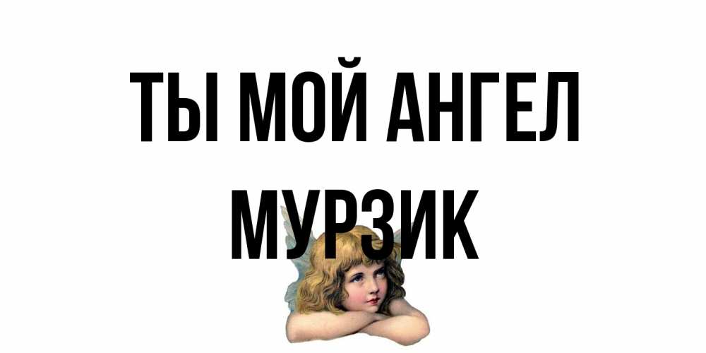 Открытка на каждый день с именем, Мурзик Ты мой ангел ангел Прикольная открытка с пожеланием онлайн скачать бесплатно 
