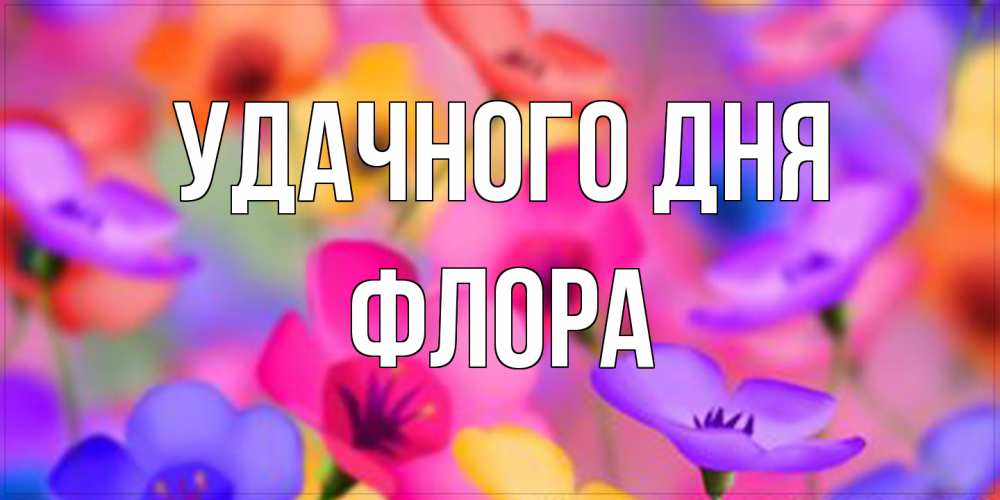 Открытка на каждый день с именем, Флора Удачного дня открытка повышающая настроение Прикольная открытка с пожеланием онлайн скачать бесплатно 