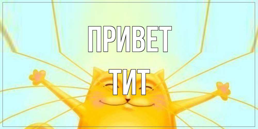 Открытка на каждый день с именем, Тит Привет кот Прикольная открытка с пожеланием онлайн скачать бесплатно 