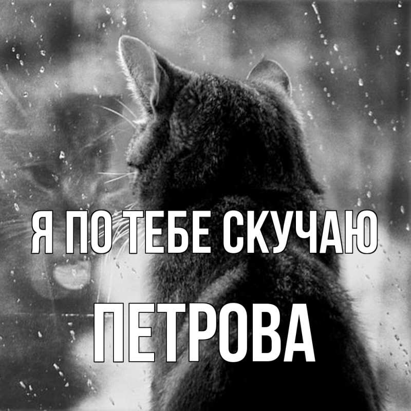 Открытка с именем, Петрова, Я по тебе скучаю