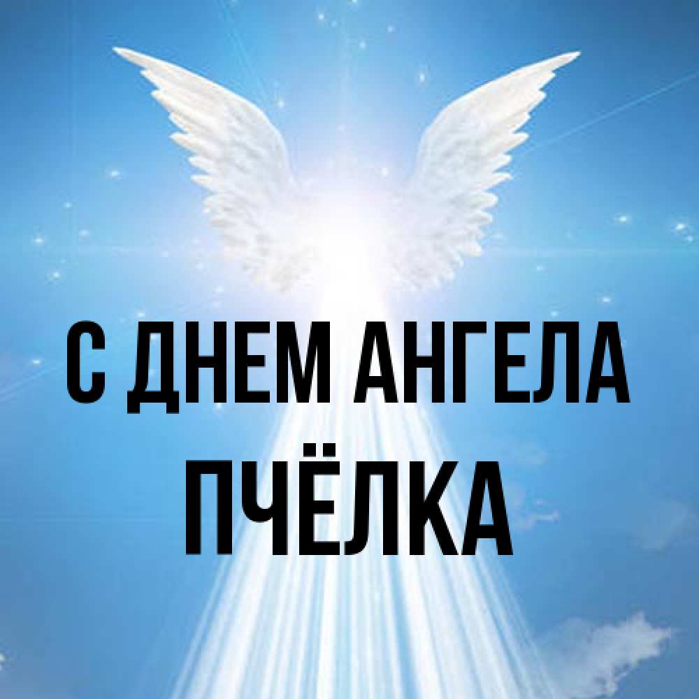 Открытка на каждый день с именем, Пчёлка С днем ангела поток света Прикольная открытка с пожеланием онлайн скачать бесплатно 