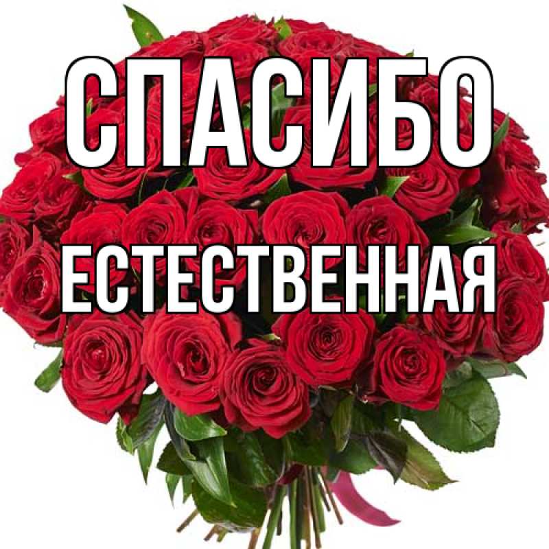 Открытка с именем, Естественная, Спасибо