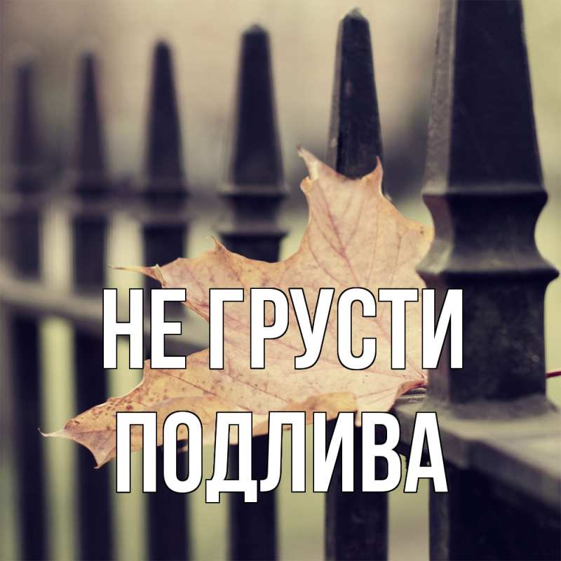 Картинка Не грусти, Подлива