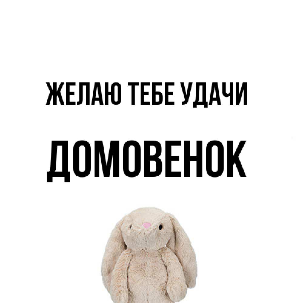 Открытка на каждый день с именем, Домовенок Желаю тебе удачи сайт создаватель открыток Прикольная открытка с пожеланием онлайн скачать бесплатно 