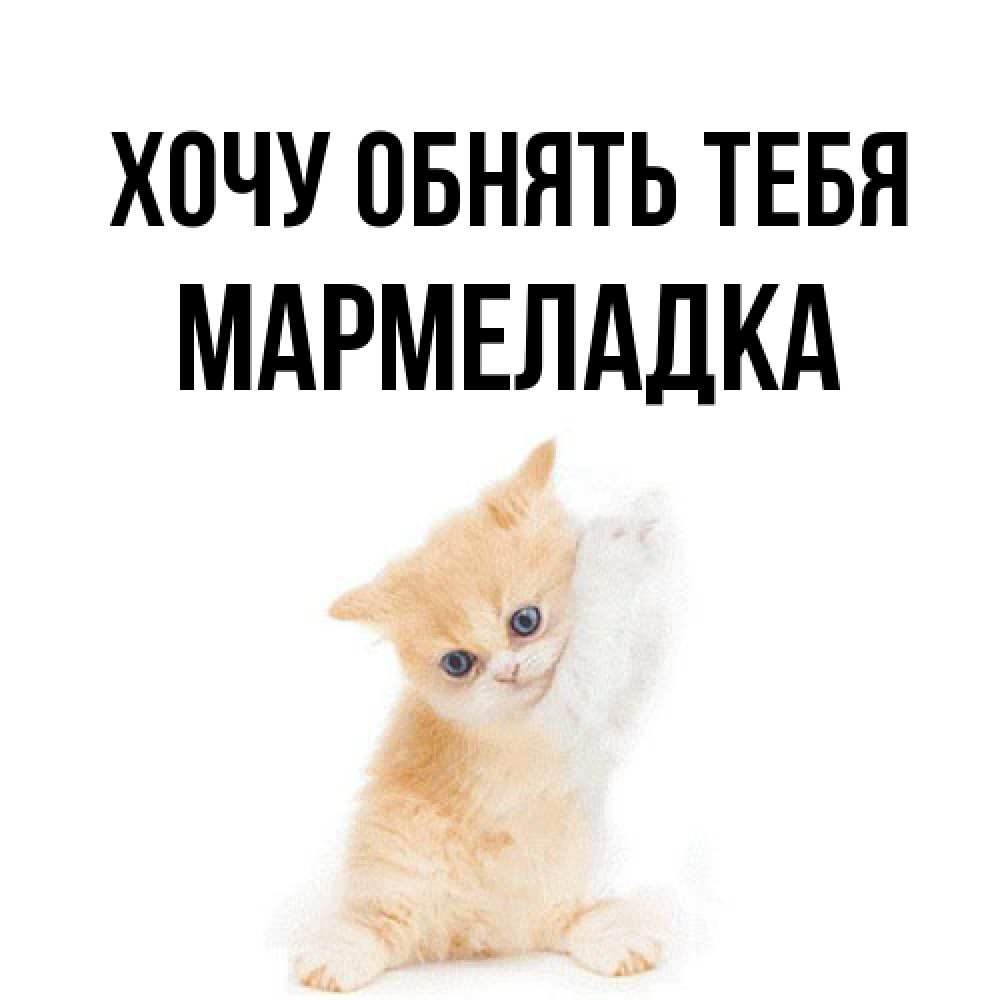 Открытка на каждый день с именем, мармеладка Хочу обнять тебя я хочу очень скорее обнимаешек Прикольная открытка с пожеланием онлайн скачать бесплатно 