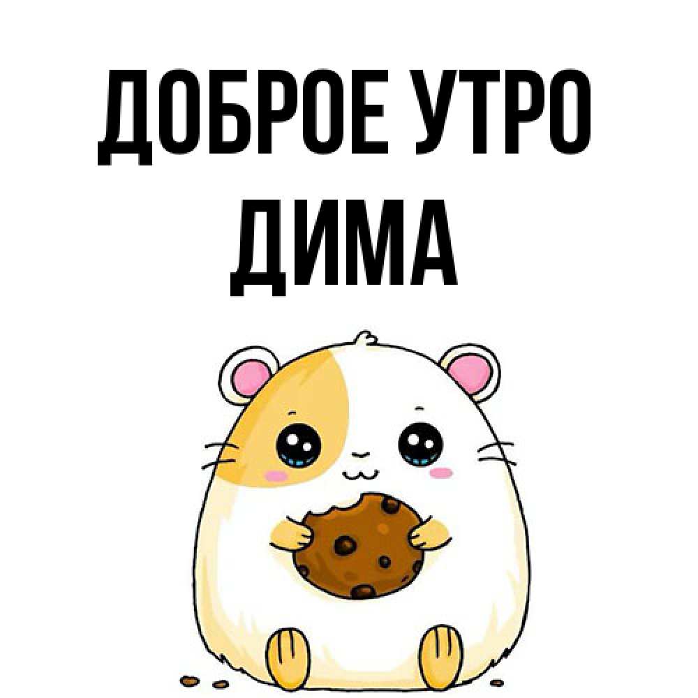 Открытка на каждый день с именем, Дима Доброе утро есть печеньку. Утречко Прикольная открытка с пожеланием онлайн скачать бесплатно 