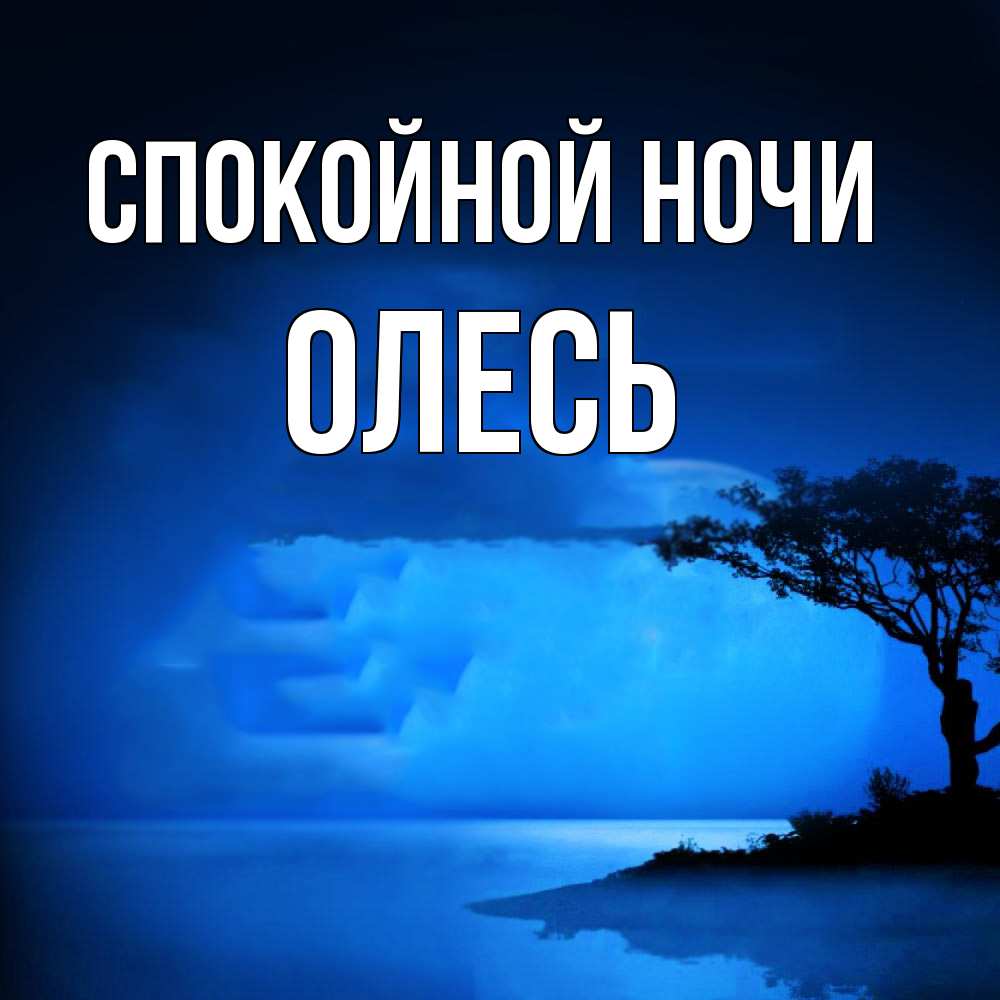 Открытка на каждый день с именем, Олесь Спокойной ночи ночное побережье Прикольная открытка с пожеланием онлайн скачать бесплатно 