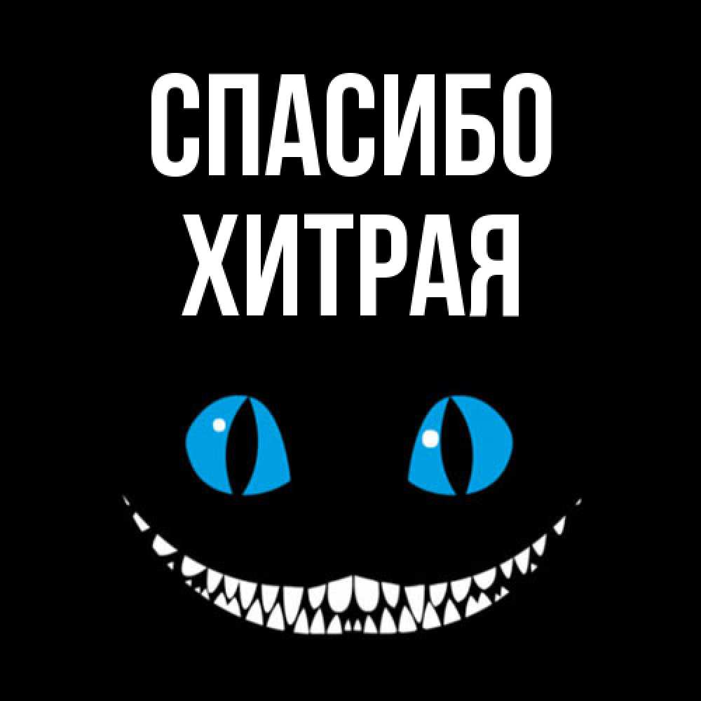 Открытка на каждый день с именем, хитрая Спасибо благодарю от чеширика Прикольная открытка с пожеланием онлайн скачать бесплатно 