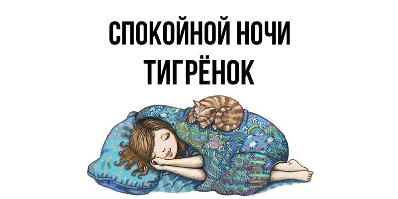 Картинка Спокойной ночи, Тигрёнок