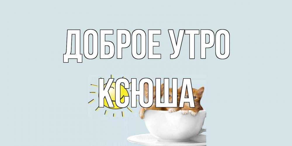 Открытка на каждый день с именем, Ксюша Доброе утро котята Прикольная открытка с пожеланием онлайн скачать бесплатно 