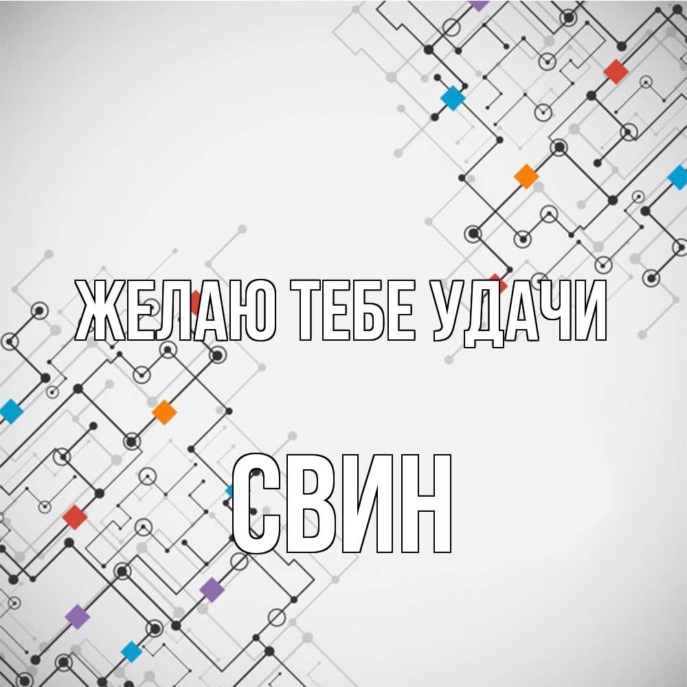 Открытка на каждый день с именем, Свин Желаю тебе удачи на удач Прикольная открытка с пожеланием онлайн скачать бесплатно 
