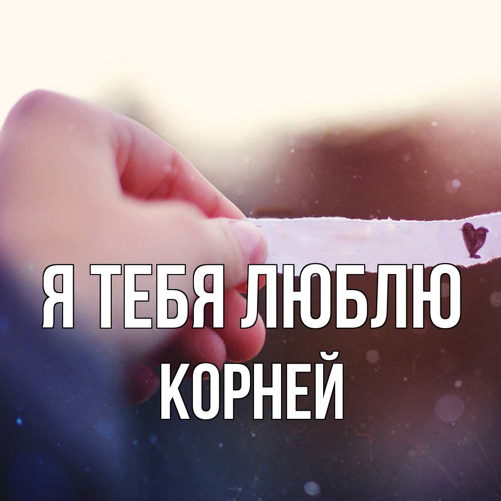 Открытка на каждый день с именем, Корней Я тебя люблю для тебя Прикольная открытка с пожеланием онлайн скачать бесплатно 