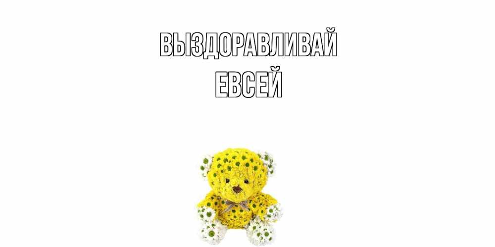 Открытка на каждый день с именем, Евсей Выздоравливай мишка Прикольная открытка с пожеланием онлайн скачать бесплатно 